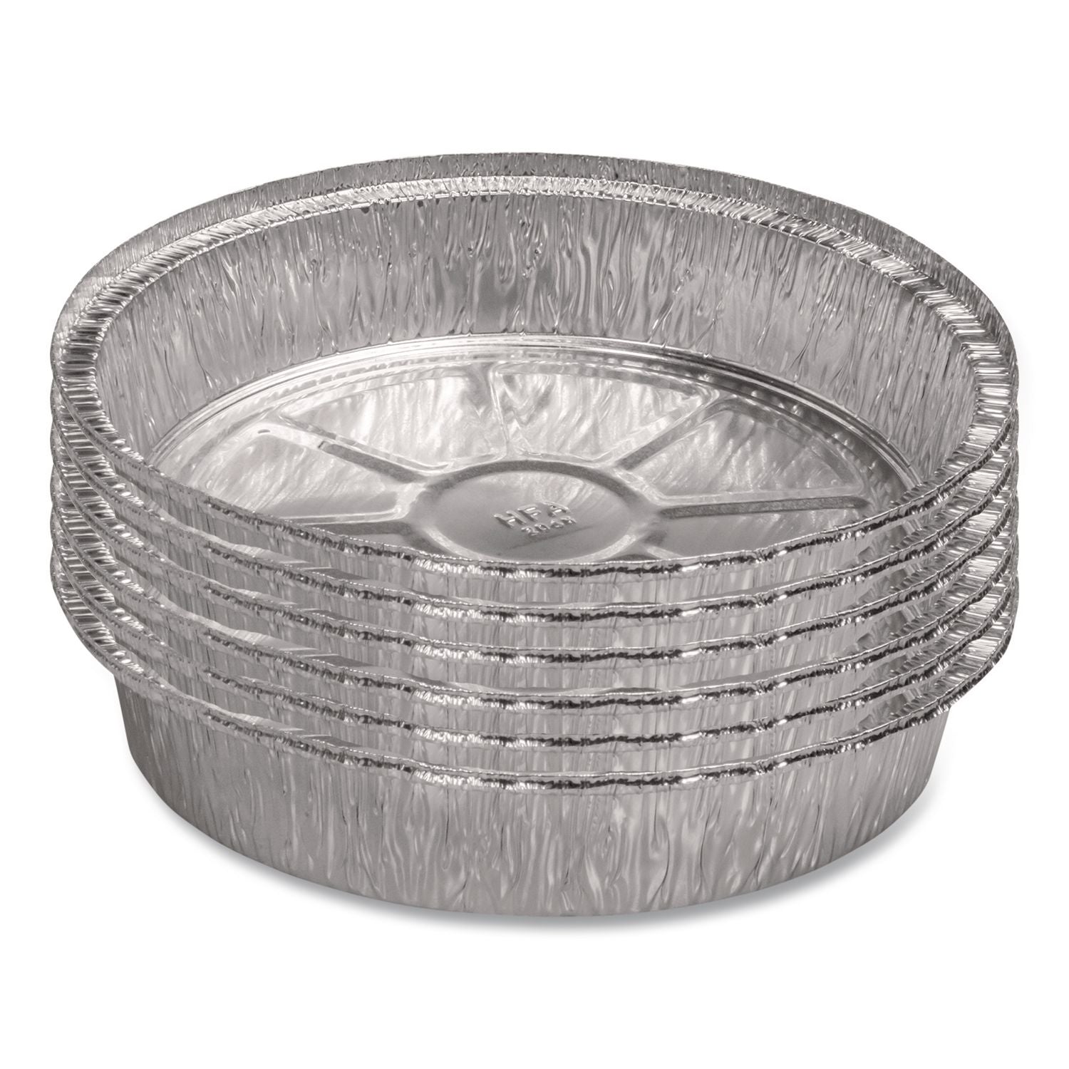 Round Aluminum Container, 24 oz, 7" Diameter, Silver, 500/Carton