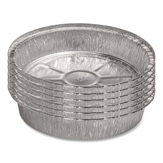 Round Aluminum Container, 24 oz, 7" Diameter, Silver, 500/Carton