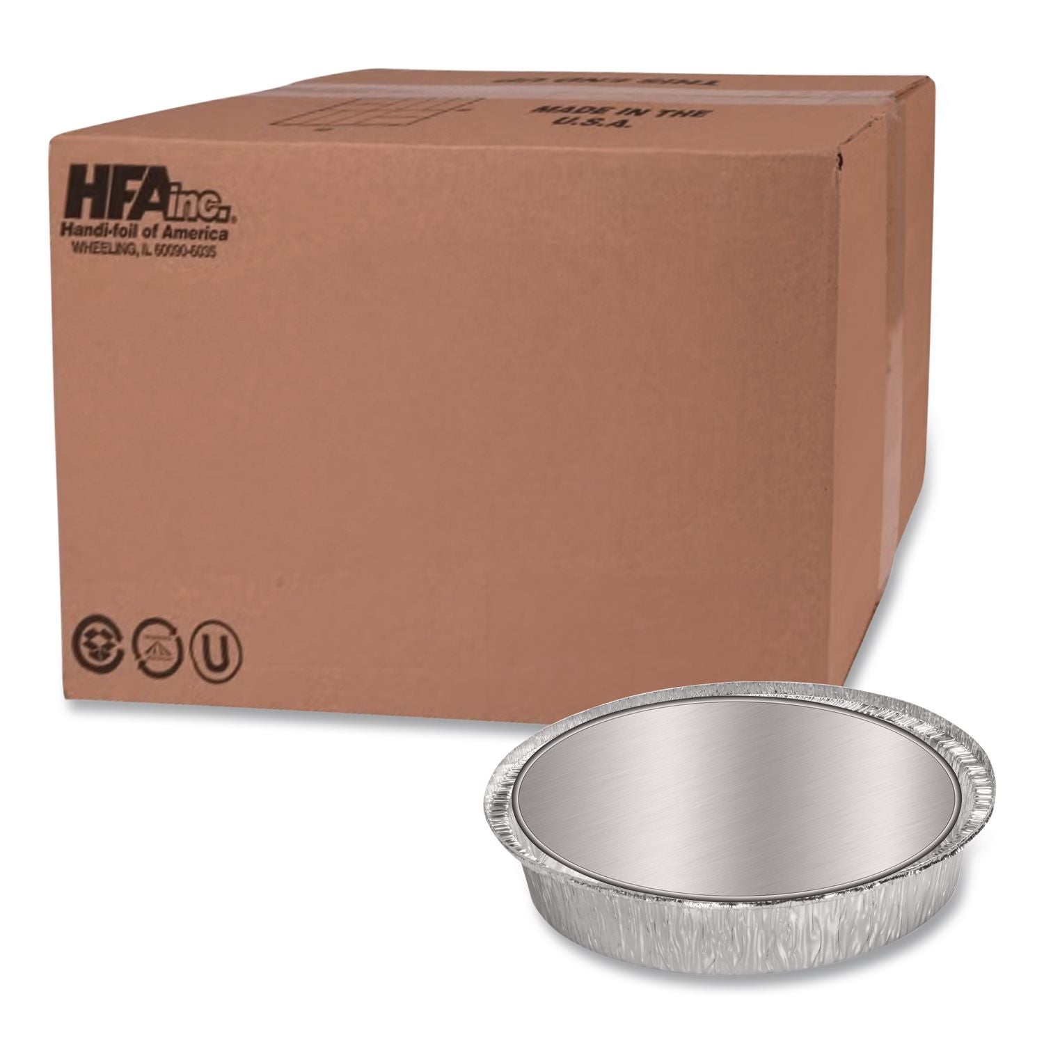 Round Aluminum Container, 48 oz, 9" Diameter, Silver, 500/Carton