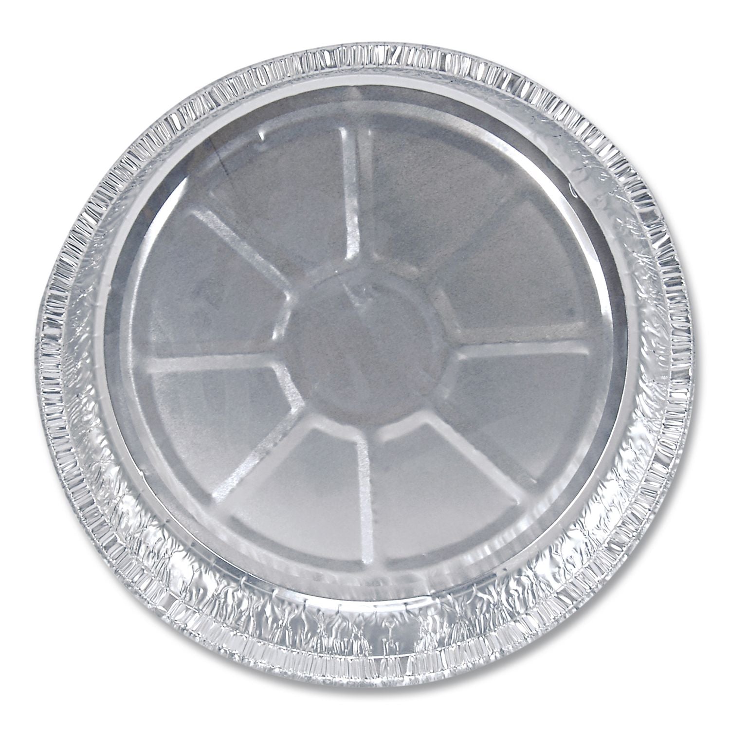 Round Aluminum Container, 48 oz, 9" Diameter, Silver, 500/Carton