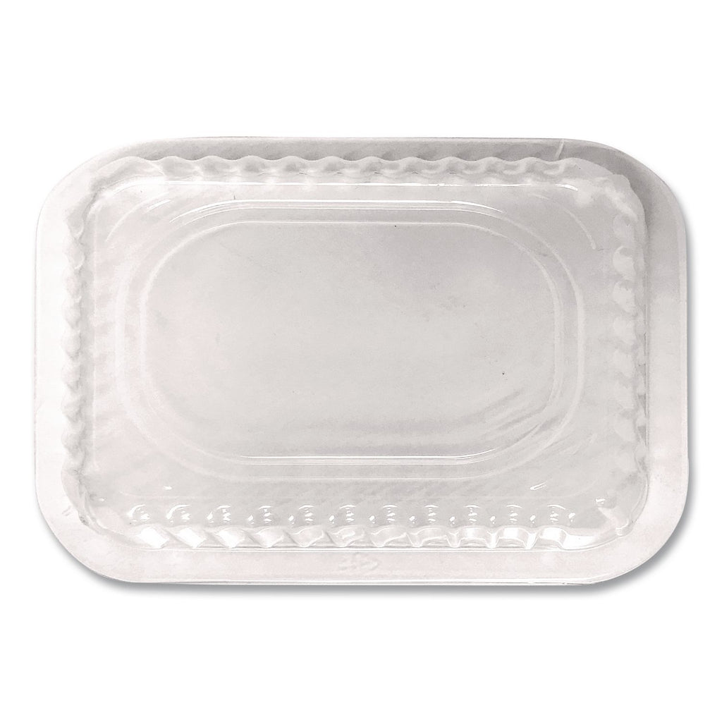 Plastic Dome Lids, Fits Oblong Pans 2061/2062, 8.25 x 5.88, Clear, 500/Carton
