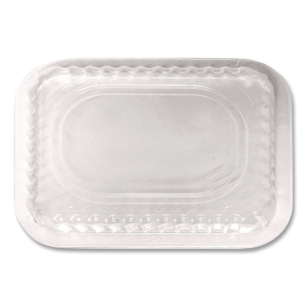 Plastic Dome Lid, Rectangle, Fits 1 lb Oblong Pan 2060, Clear, 500/Carton