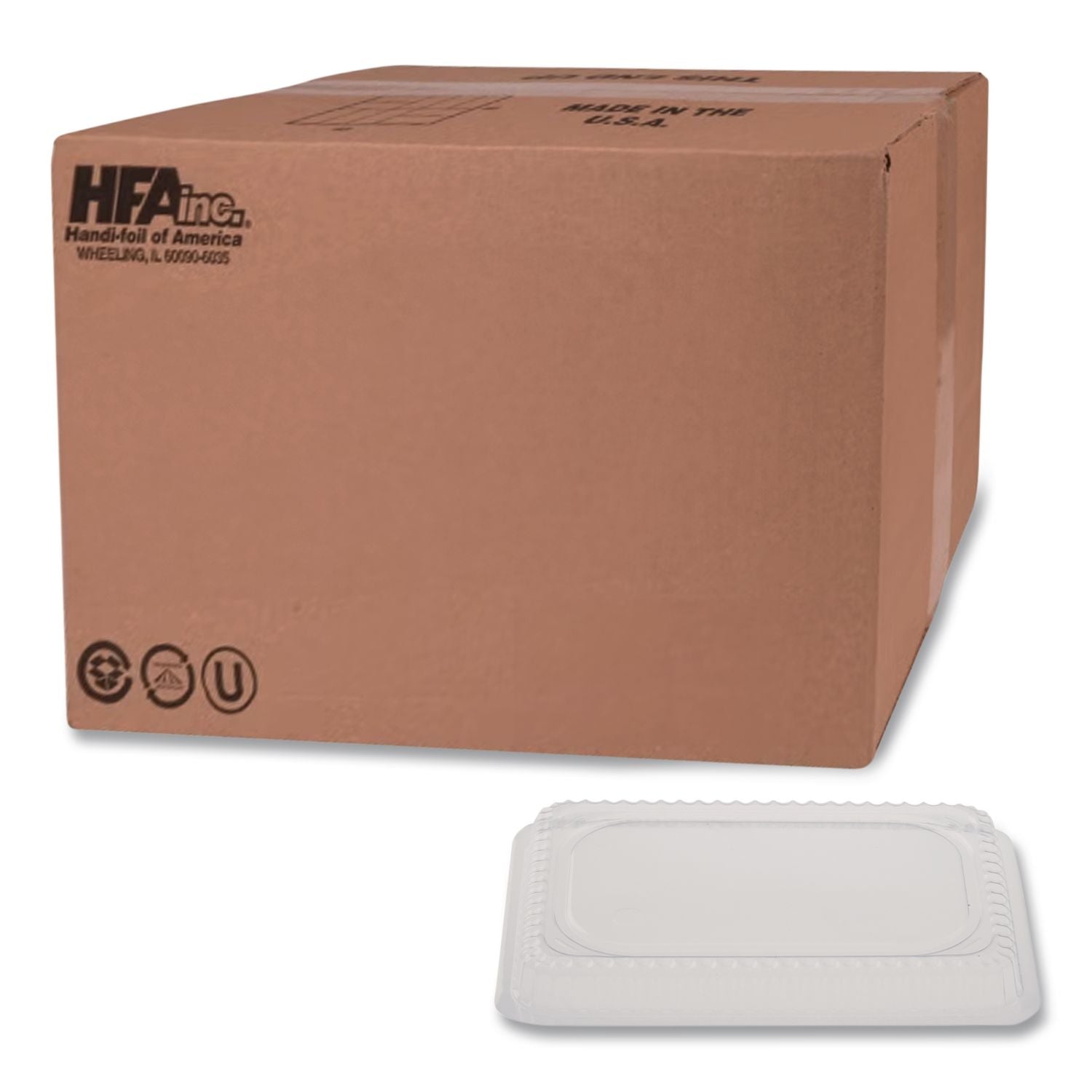 Plastic Dome Lids, Fits 1 lb Oblong Pan, Clear, 1,000/Carton