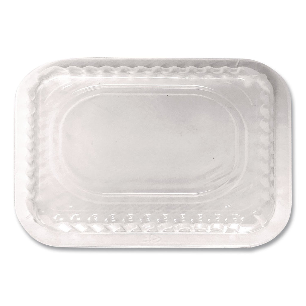 Plastic Dome Lids, Fits 1 lb Oblong Pan, Clear, 1,000/Carton