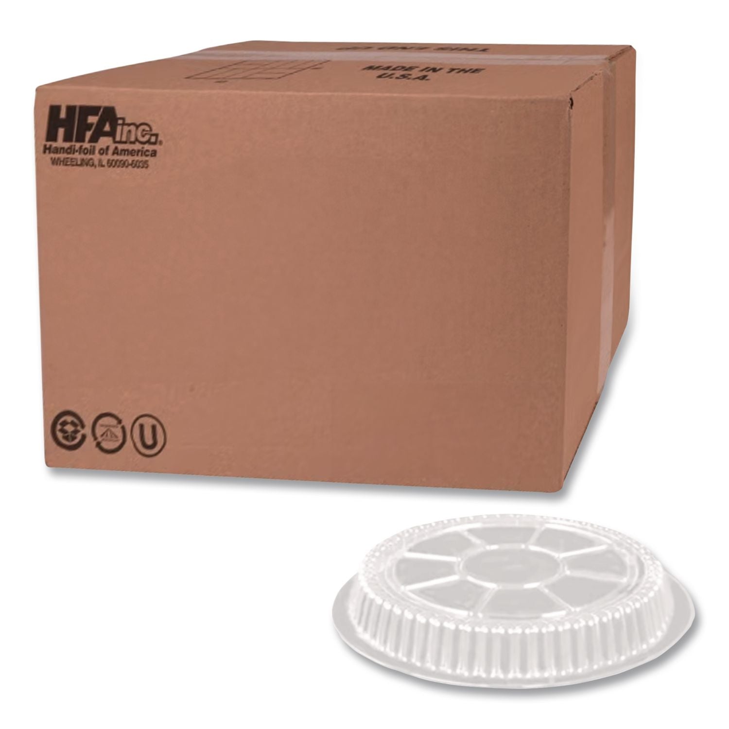 Plastic Dome Lids, Round, Fits 7" Round Pan, 7" Diameter x 0.88"h, Clear, 500/Carton