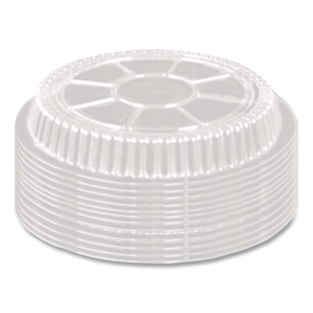 Plastic Dome Lids, Round, Fits 7" Round Pan, 7" Diameter x 0.88"h, Clear, 500/Carton