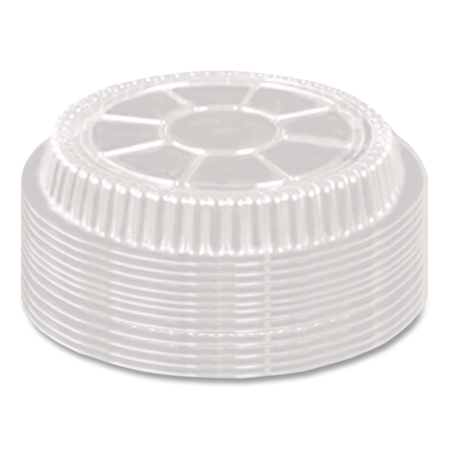 Plastic Dome Lids, Round, Fits 7" Round Pan, 7" Diameter x 0.88"h, Clear, 500/Carton