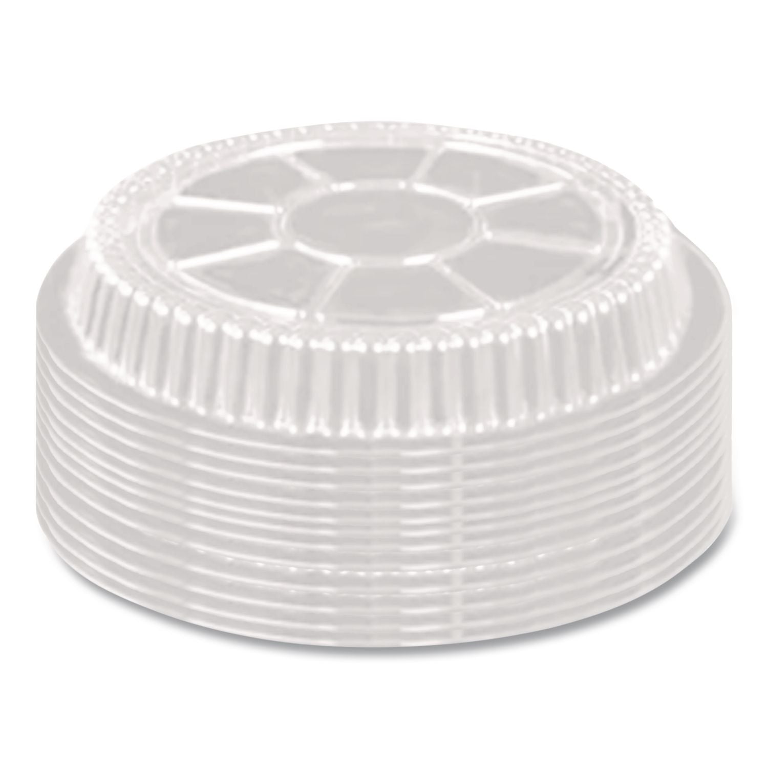 Plastic Dome Lids, Round, Fits 9" Round Pan, 9" Diameter x 0.88"h, Clear, 500/Carton
