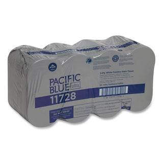 Pacific Blue Ultra Coreless Toilet Paper, Septic Safe, 2-Ply, White, 1,700 Sheets/Roll, 24 Rolls/Carton
