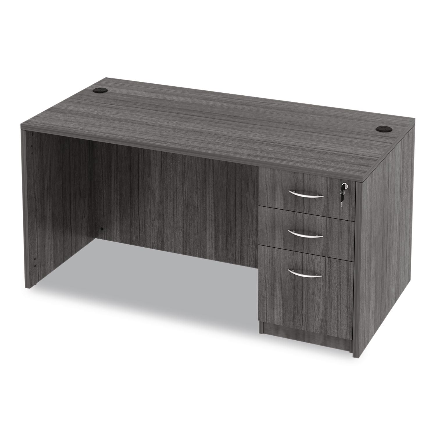 Alera Valencia Series Straight Front Desk Shell, 59.13" x 29.5" x 29.63", Gray