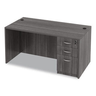 Alera Valencia Series Straight Front Desk Shell, 59.13" x 29.5" x 29.63", Gray
