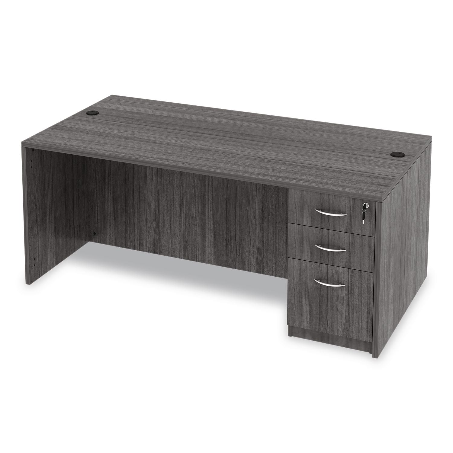 Alera Valencia Series Full Pedestal File, Left/Right, 3-Drawers: Box/Box/File, Legal/Letter, Gray, 15.63" x 20.5" x 28.5