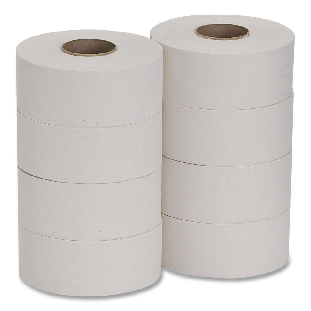 Jumbo Jr. 1-Ply Bath Tissue Roll, Septic Safe, White, 3.5" x 2,000 ft, 8 Rolls/Carton