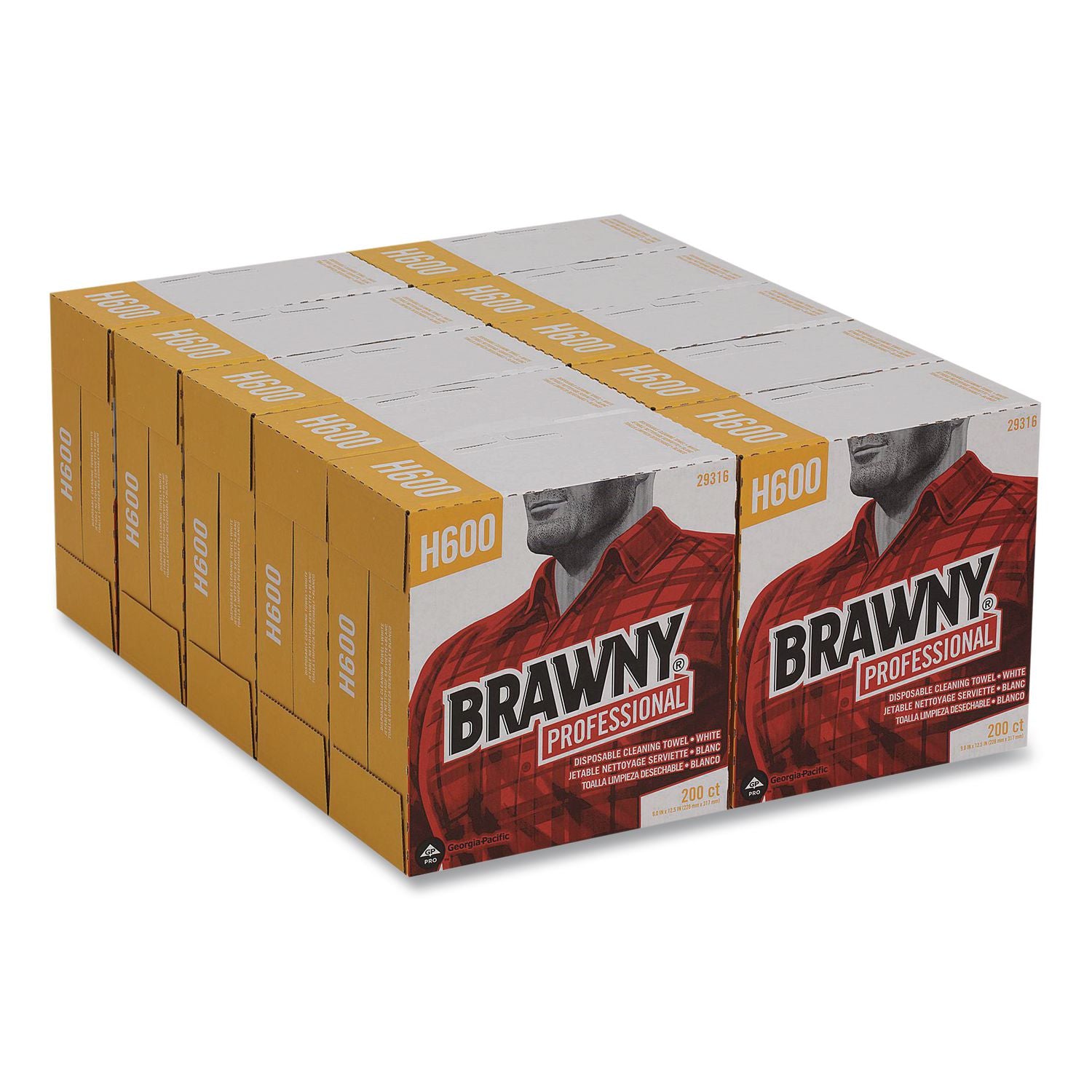 Lightweight Disposable Shop Towel, 9.1" x 12.5, White, 200/Box