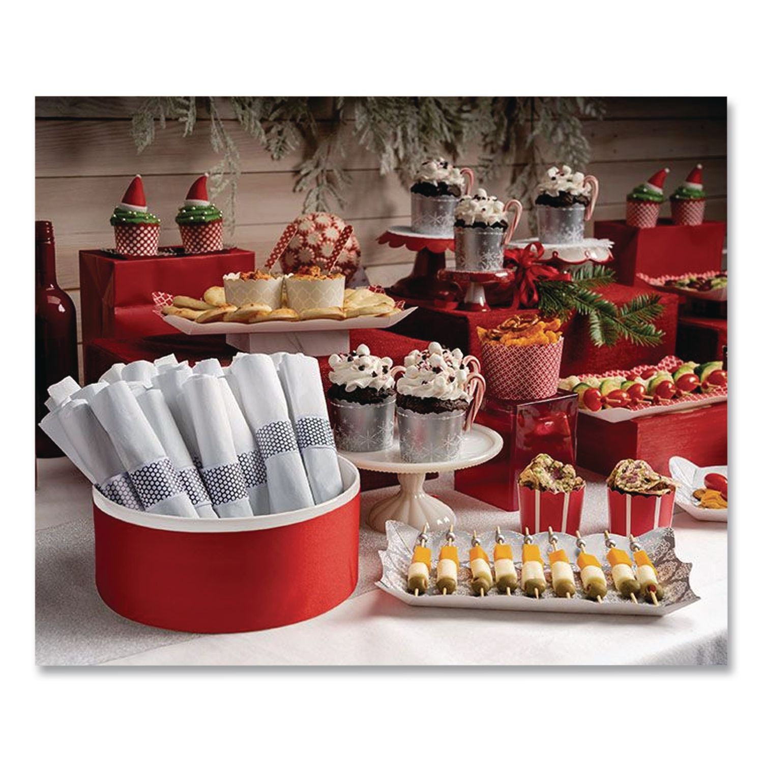 CaterWrap Cater to Go Express Cutlery Kit, Fork/Knife/Spoon/Napkin, Black, 100/Carton