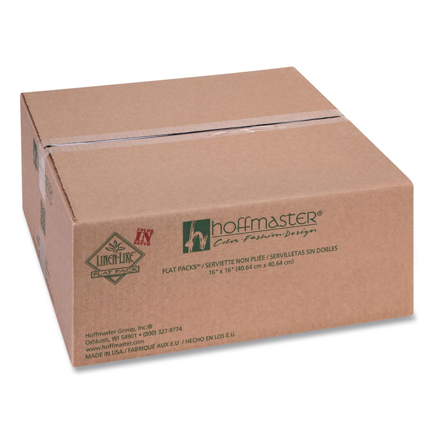 Airlaid Flat Pack Napkins, 1 Ply, 15.5 x 15.5, White, 1,000/Carton