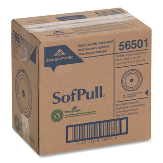 SofPull High-Capacity Center-Pull Tissue Dispenser, 10.5 x 6.75 x 10.5, Smoke