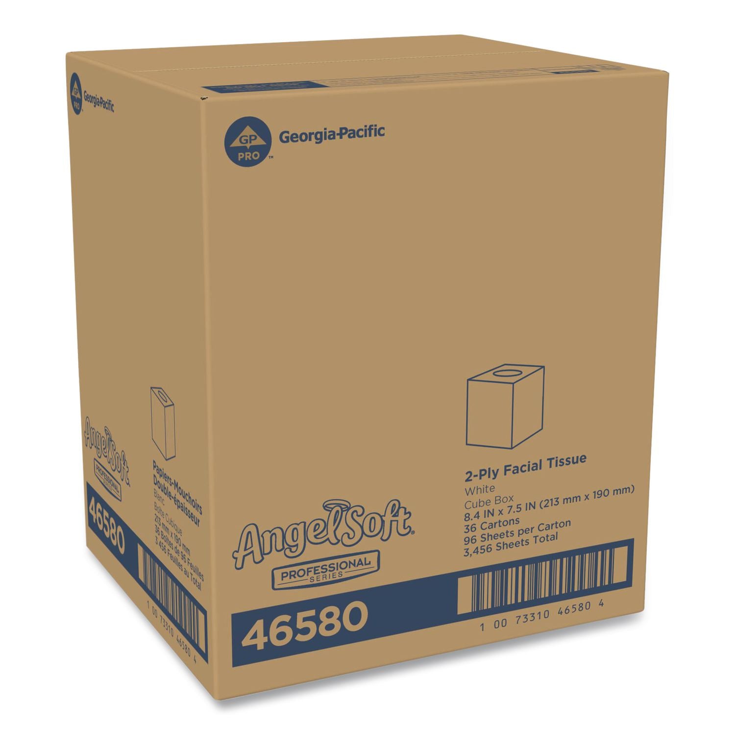 Premium Facial Tissue, 2-Ply, White, Cube Box, 96 Sheets/Box