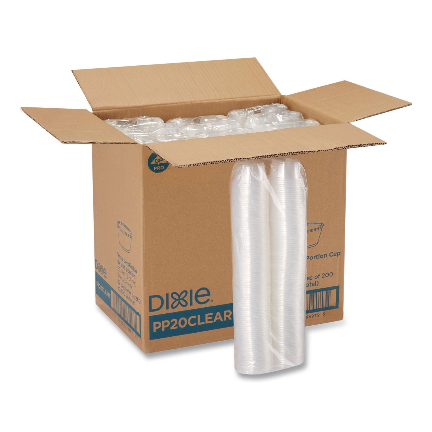 Dixie 2 oz Souffle Cups by GP Pro - 200 / Pack - 12 / Carton - Clear - Plastic - Sauce