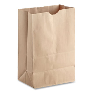 Grocery Paper Bags, 52 lb Capacity, 1/6 BBL, 12" x 7" x 17", Kraft, 500 Bags