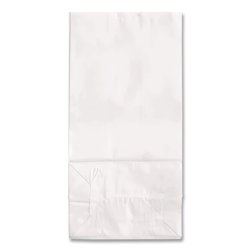 Grocery Paper Bags, 30 lb Capacity, #4, 5" x 3.33" x 9.75", White, 500 Bags