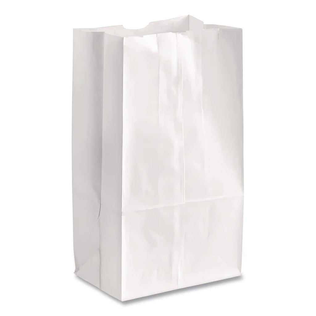 Grocery Paper Bags, 40 lb Capacity, #12, 7.06" x 4.5" x 13.75", White, 500 Bags
