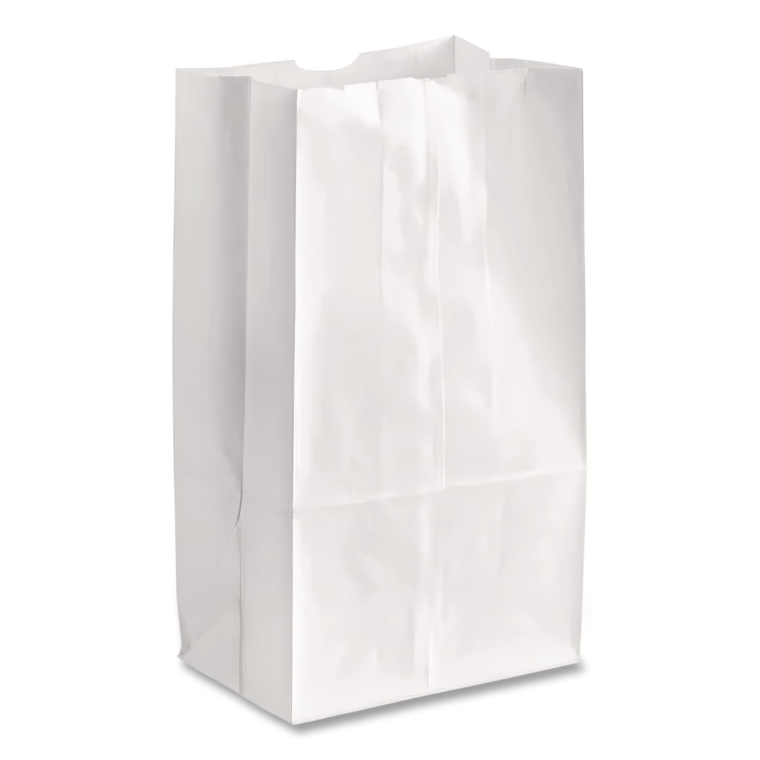 Grocery Paper Bags, 40 lb Capacity, #12, 7.06" x 4.5" x 13.75", White, 500 Bags