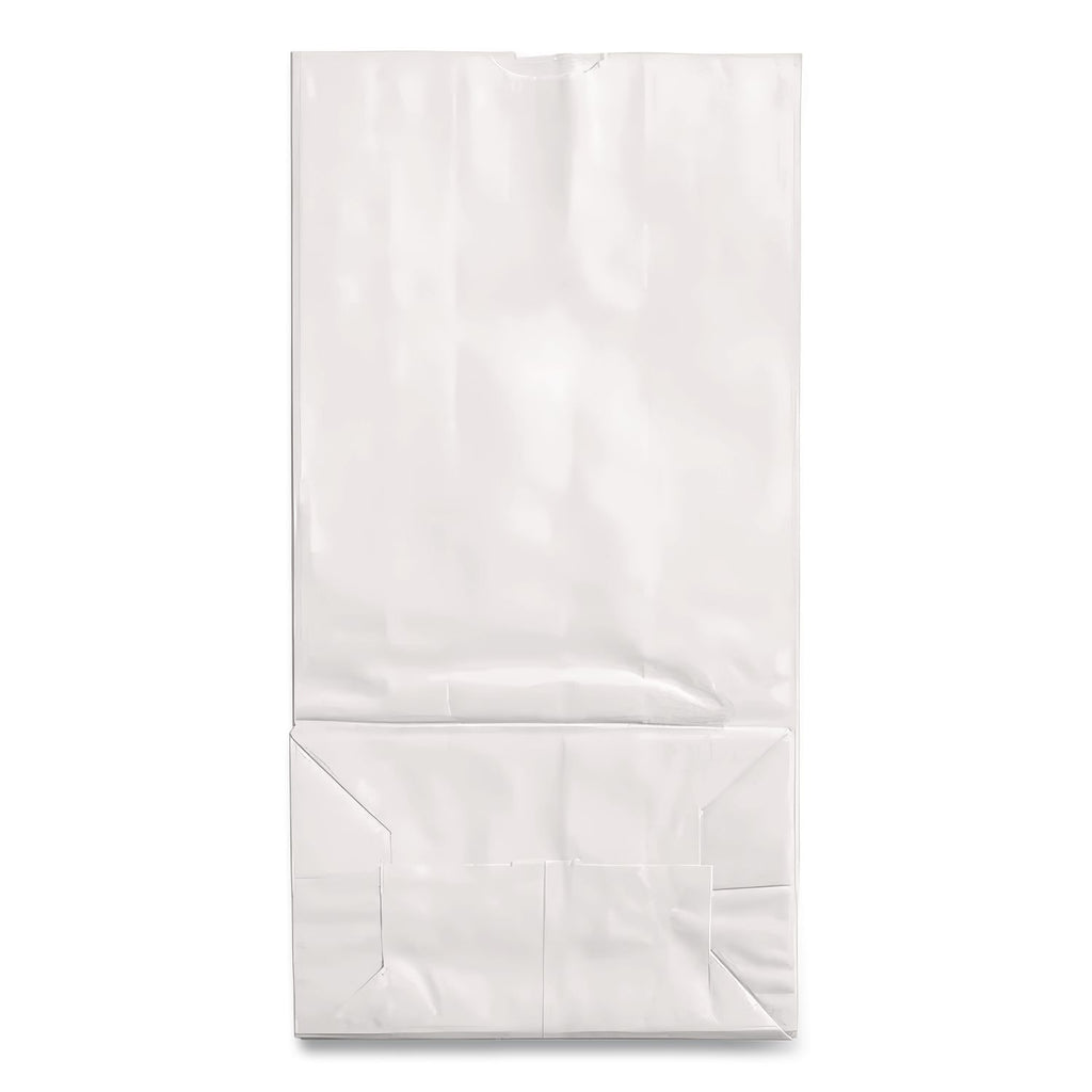 Grocery Paper Bags, 40 lb Capacity, #12, 7.06" x 4.5" x 13.75", White, 500 Bags