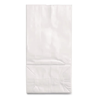 Grocery Paper Bags, 40 lb Capacity, #12, 7.06" x 4.5" x 13.75", White, 500 Bags
