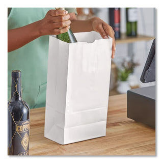 Grocery Paper Bags, 40 lb Capacity, #12, 7.06" x 4.5" x 13.75", White, 500 Bags