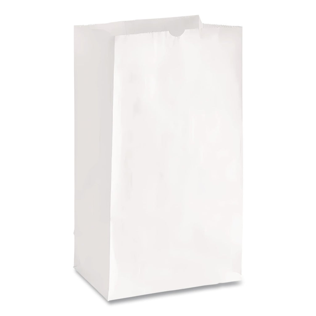 Grocery Paper Bags, 40 lb Capacity, #16, 7.75" x 4.81" x 16", White, 500 Bags