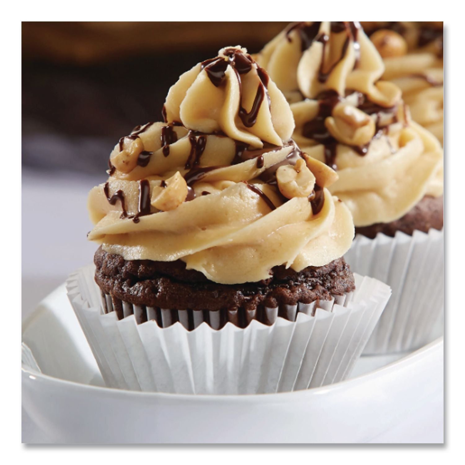 Fluted Bake Cups, 2.25 Diameter x 1.88 h, White, Paper, 500/Pack, 20 Packs/Carton