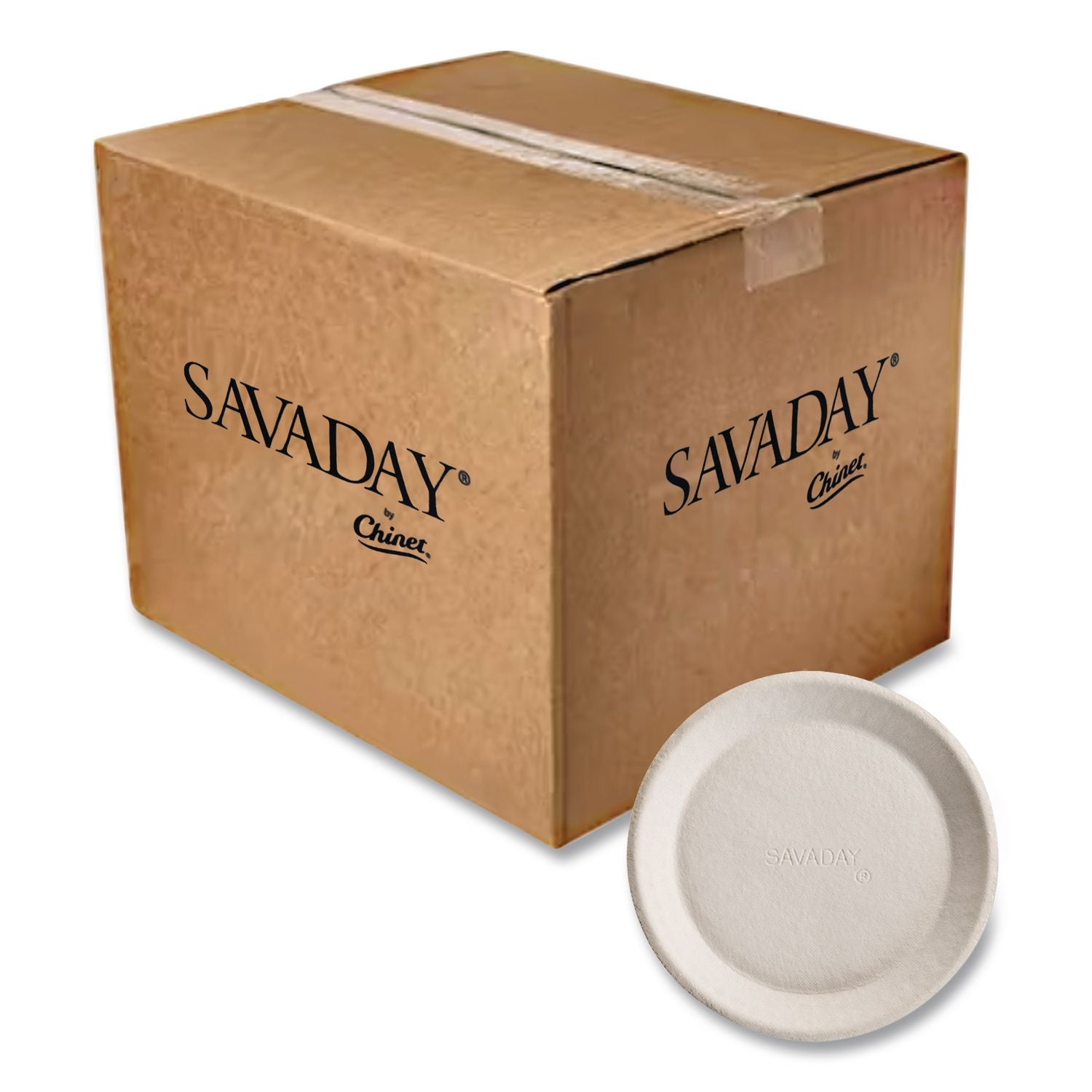 Savaday Molded Fiber Plates, 10", Cream, 500/Carton