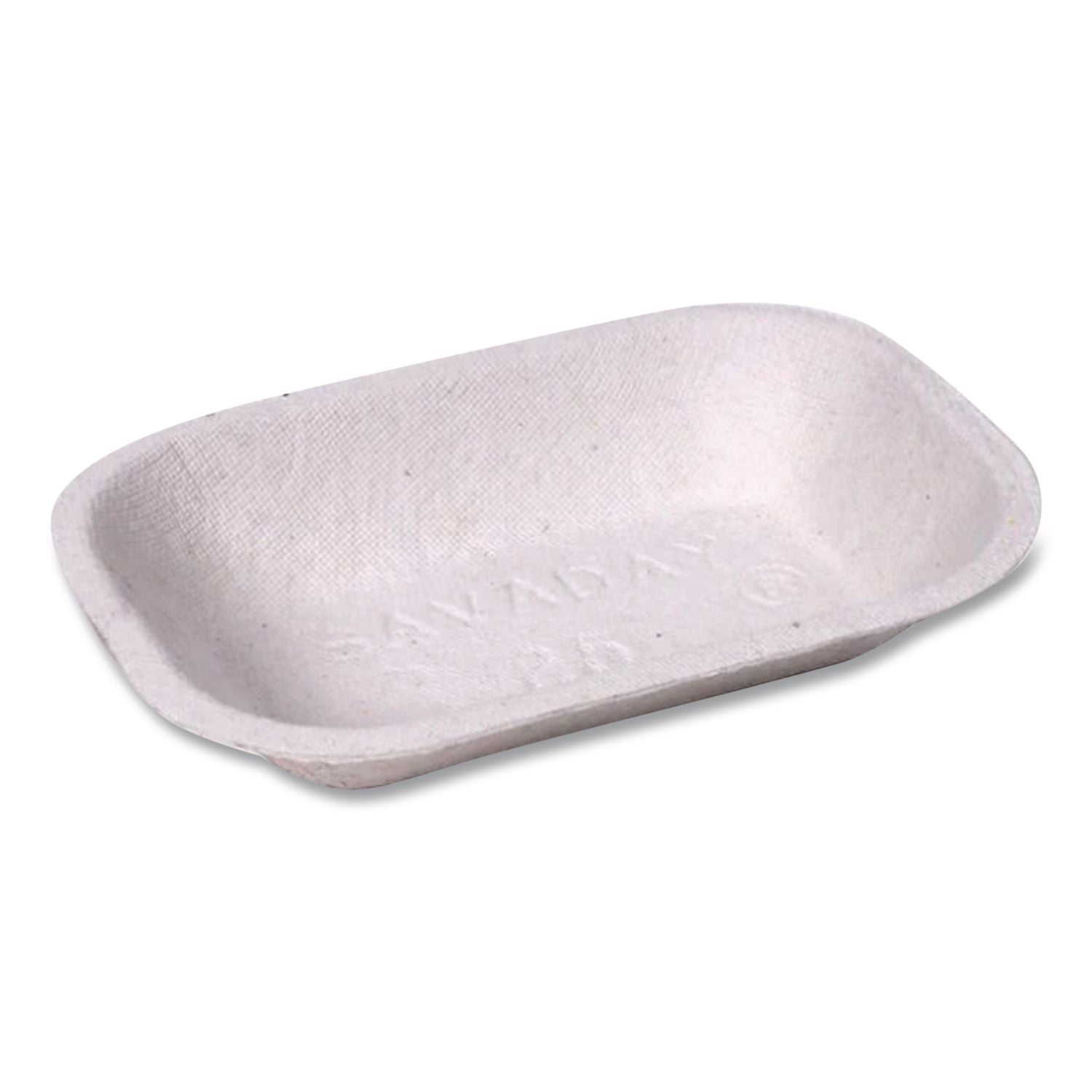 Savaday Molded Fiber Food Tray, 1-Compartment, 7 x 9, Beige, Paper, 250/Bag, 500/Carton
