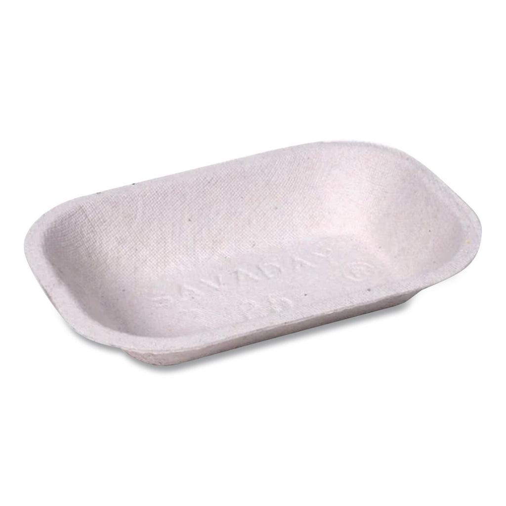 Savaday Molded Fiber Food Tray, 1-Compartment, 4 x 6, Beige, Paper, 250/Bag, 4 Bags/Carton