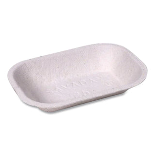 Savaday Molded Fiber Food Tray, 1-Compartment, 4 x 6, Beige, Paper, 250/Bag, 4 Bags/Carton