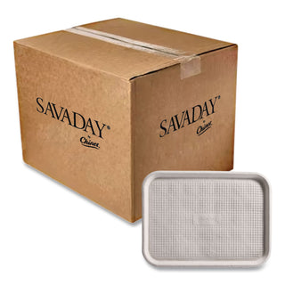 Savaday Molded Fiber Flat Food Tray, 1-Compartment, 16 x 12, White, Paper, 200/Carton