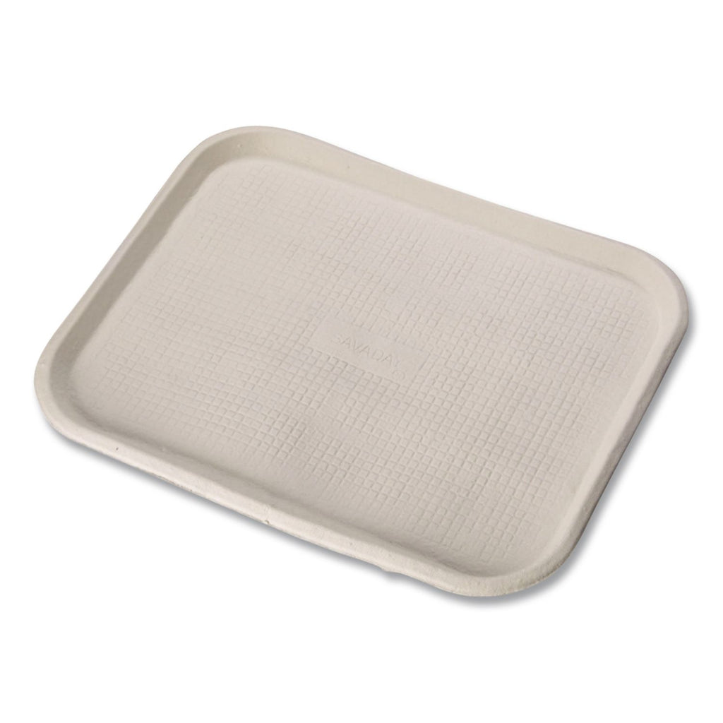 Savaday Molded Fiber Flat Food Tray, 1-Compartment, 16 x 12, White, Paper, 200/Carton