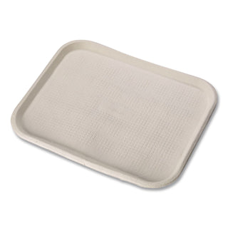 StrongHolder Molded Fiber Food Trays, 1-Compartment, 9 x 12 x 1, Beige, Paper, 250/Carton