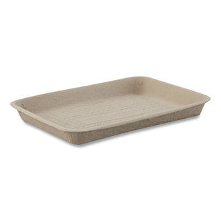 StrongHolder Molded Fiber Food Trays, 1-Compartment, 9 x 12 x 1, Beige, Paper, 250/Carton