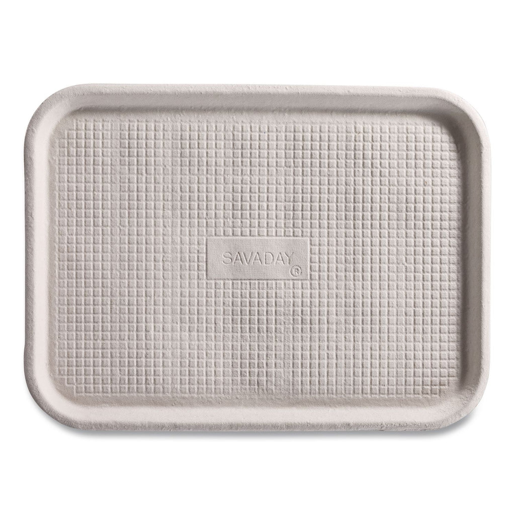 StrongHolder Molded Fiber Food Trays, 1-Compartment, 9 x 12 x 1, Beige, Paper, 250/Carton