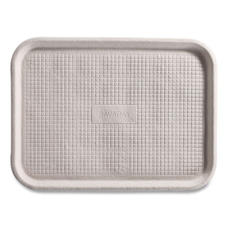 StrongHolder Molded Fiber Food Trays, 1-Compartment, 9 x 12 x 1, Beige, Paper, 250/Carton