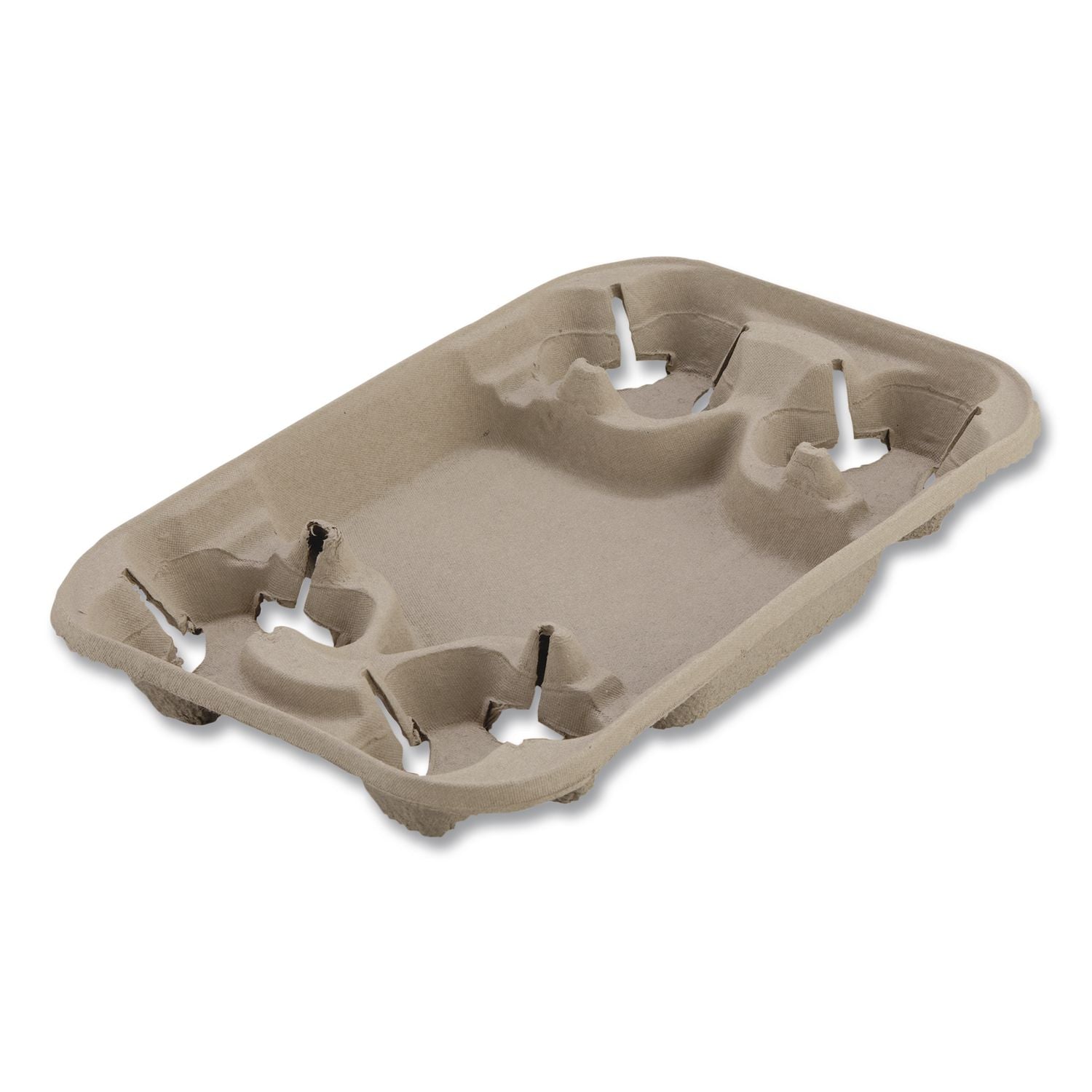 StrongHolder Molded Fiber Cup/Food Tray, 8 oz to 22 oz, Four Cups, Beige, 250/Carton