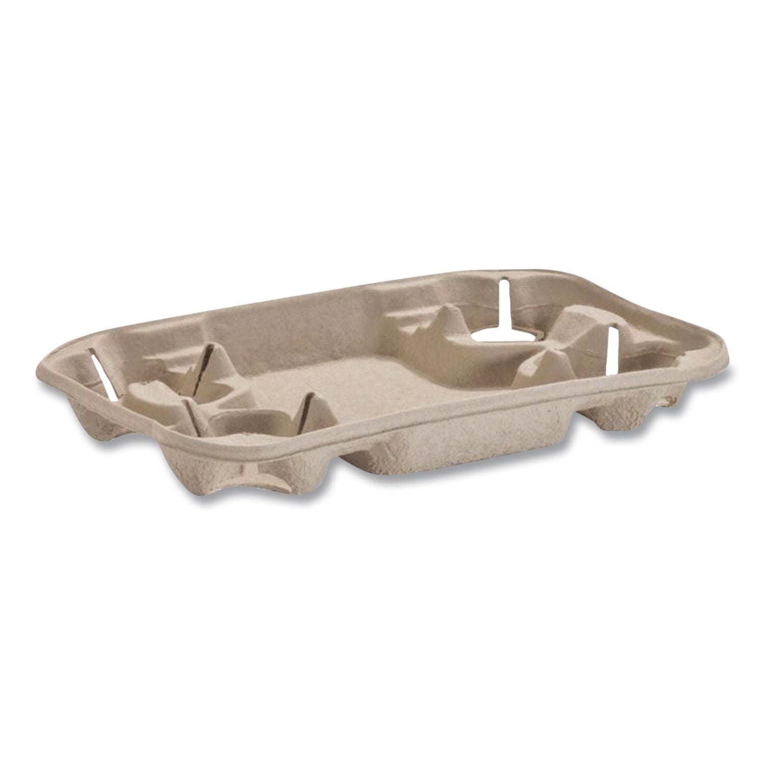 StrongHolder Molded Fiber Cup/Food Tray, 8 oz to 22 oz, Four Cups, Beige, 250/Carton