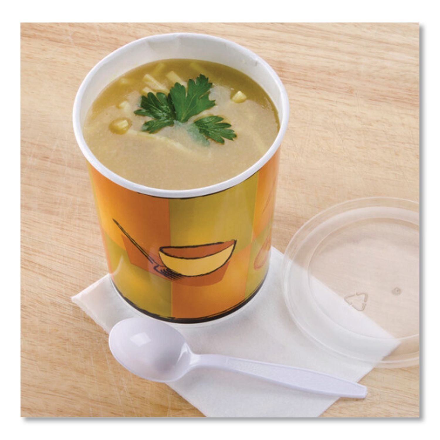 Streetside Squat Paper Food Container, Streetside Design, 32 oz, 25/Bag, 20 Bags/Carton