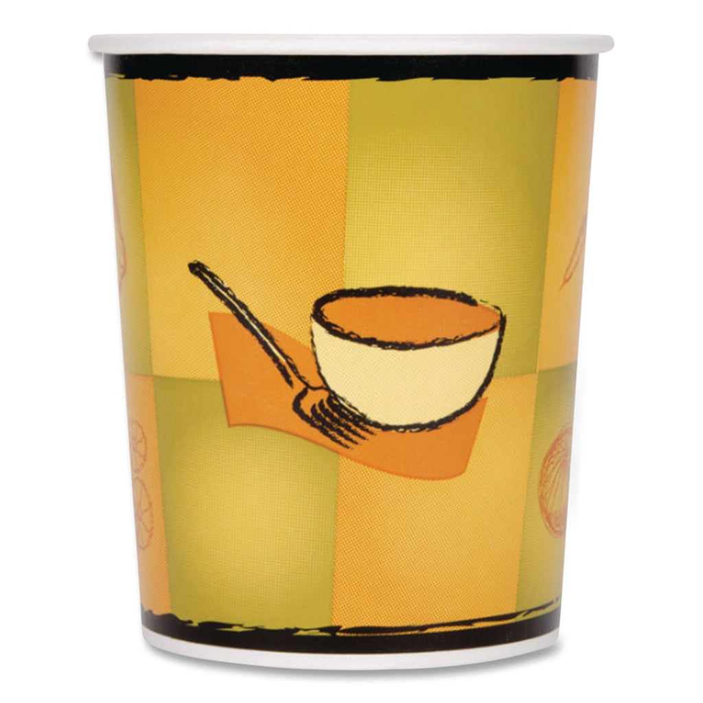 Streetside Squat Paper Food Container, Streetside Design, 32 oz, 25/Bag, 20 Bags/Carton