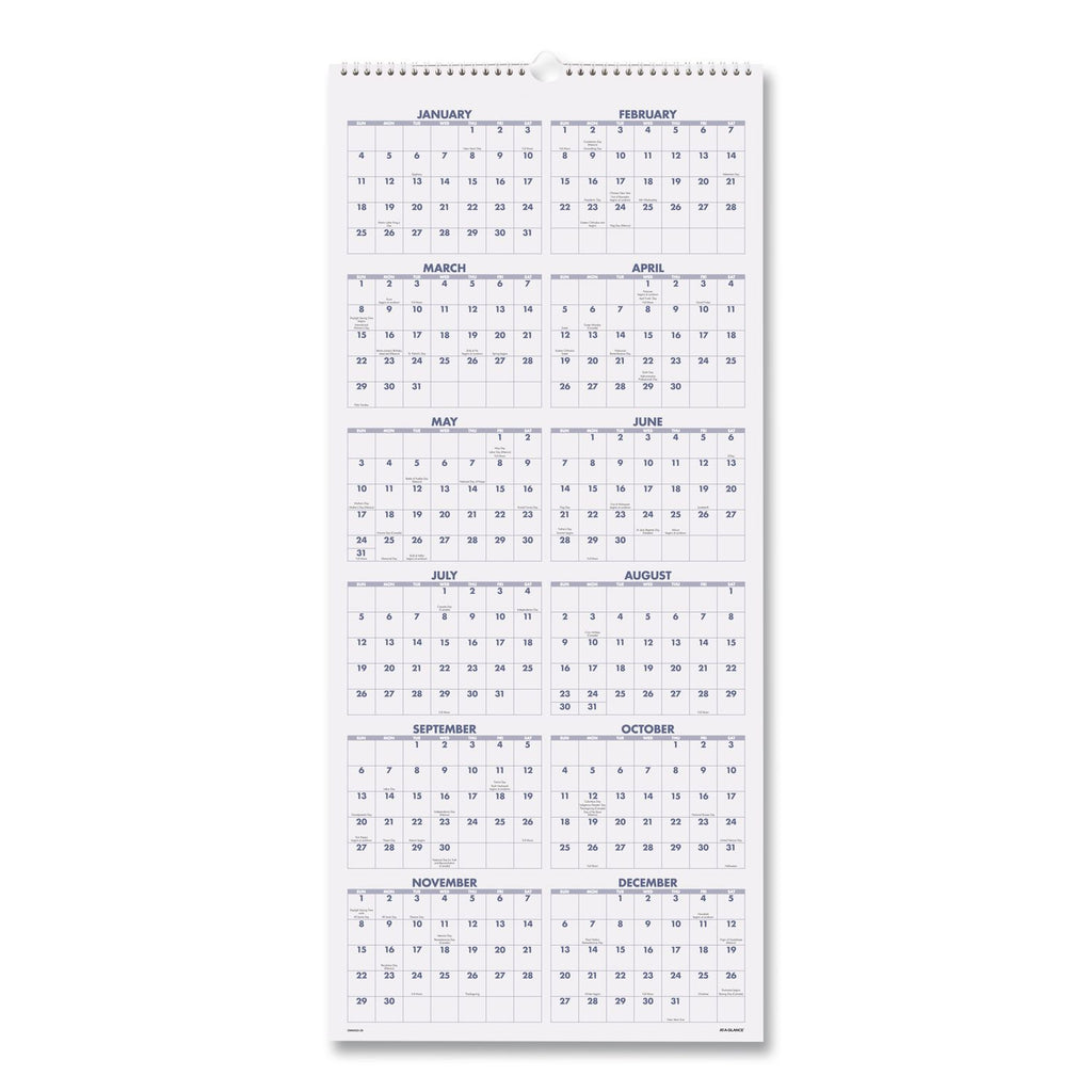 Scenic Three-Month Wall Calendar, Scenic Landscape Photography, 12 x 27, White Sheets, 14-Month (Dec to Jan): 2023 to 2025
