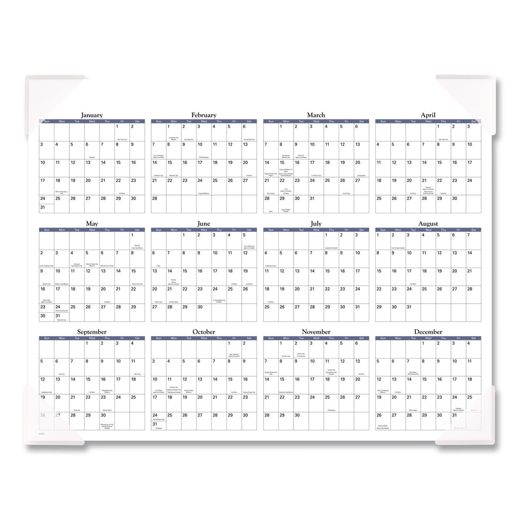 Landscape Panoramic Desk Pad, Landscapes Photography, 22 x 17, White Sheets, Clear Corners, 12-Month (Jan to Dec): 2024