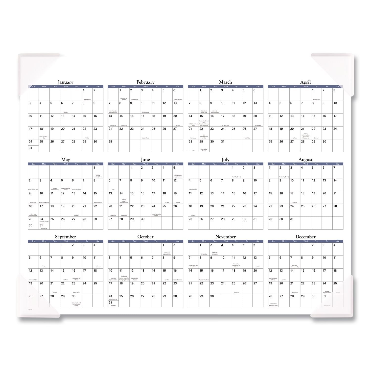 Landscape Panoramic Desk Pad, Landscapes Photography, 22 x 17, White Sheets, Clear Corners, 12-Month (Jan to Dec): 2024