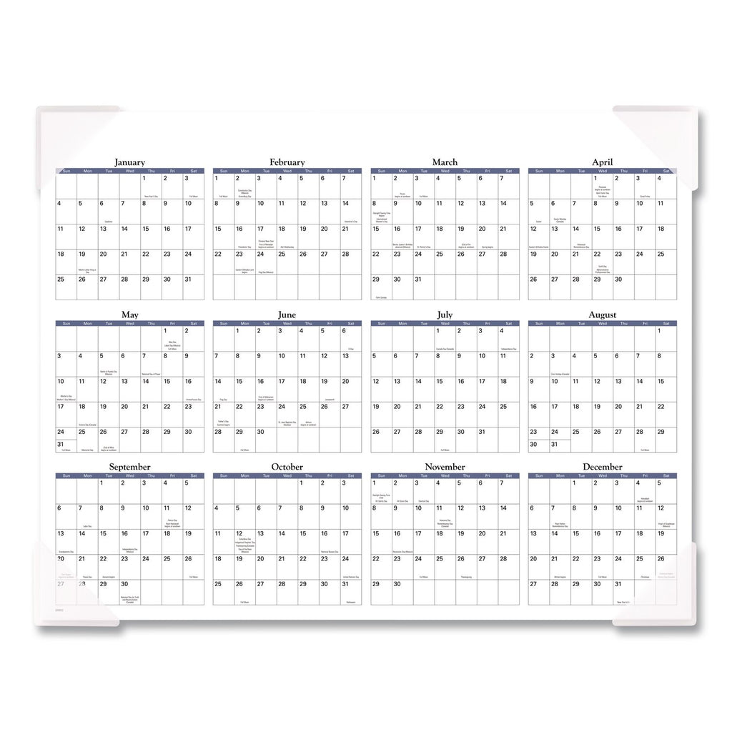 Landscape Panoramic Desk Pad, Landscapes Photography, 22 x 17, White Sheets, Clear Corners, 12-Month (Jan to Dec): 2024